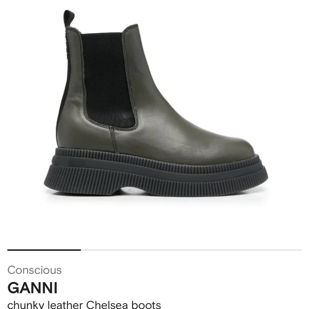 Ganni chunky leather Chelsea boots